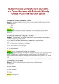 NURS 6013 Quiz Comprehensive Questions and Correct Answers with Rationale &lpar;Already Graded A&plus;&rpar; &vert; Brand New 2026 Update
