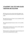 ATI MATERNITY 2026 TEST PAPER SOLVED QUESTIONS AND SOLUTIONS