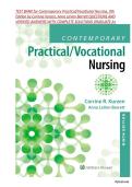 Test Bank For Contemporary Practical&sol;Vocational Nursing 9th Edition by Corinne Kurzen&semi; Anna LaVon Barrett &vert; ISBN&colon;9781975136215 &vert;Chapter 1-16 &vert; All Chapters Complete A&plus; Guide