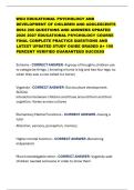 WGU EDUCATIONAL PSYCHOLOGY AND DEVELOPMENT OF CHILDREN AND ADOLESCENTS D094 200 QUESTIONS AND ANSWERS UPDATED 2026 2027 EDUCATIONAL PSYCHOLOGY COURSE FINAL COMPLETE PRACTICE QUESTIONS AND LATEST UPDATED STUDY GUIDE GRADED A&plus; 100 PERCENT VERIFIED GUARANTEE