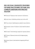 NSG 550 EXAM 3 DIAGNOSTIC REASONING FOR NURSE PRACTITIONERS TEST BANK 2026 COMPLETE QUESTIONS WITH PRACTICE SOLUTION