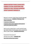 HAWAII NOTARY PUBLIC EXAM WITH CORRECT ACTUAL QUESTIONS AND CORRECTLY WELL DEFINED ANSWERS LATEST ALREADY GRADED A&plus;