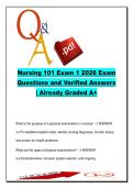NUR 101  EXAM COMPLETE PACKAGE DEAL