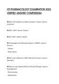 ATI PHARMACOLOGY EXAMINATION 2026 VERIFIED ANSWER COMPENDIUM