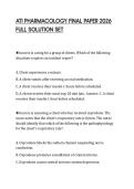 ATI PHARMACOLOGY FINAL PAPER 2026 FULL SOLUTION SET