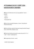 ATI PHARMACOLOGY SCRIPT 2026 MASTER REVIEW ANSWERS
