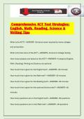 Comprehensive ACT Test Strategies&colon; English&comma; Math&comma; Reading&comma; Science & Writing Tips