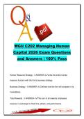 WGU C202 Managing Human Capital &lpar;2026&rpar; &ndash; 400&plus; Q&A &vert; HR Strategy&comma; Employment Law & Performance Management