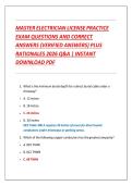 MASTER ELECTRICIAN LICENSE PRACTICE EXAM QUESTIONS AND CORRECT ANSWERS &lpar;VERIFIED ANSWERS&rpar; PLUS RATIONALES 2026 Q&A &vert; INSTANT DOWNLOAD PDF