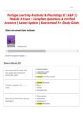 Portage Learning Anatomy & Physiology II &lpar;A&P 2&rpar; Module 4 Exam &vert; Complete Questions & Verified Answers &vert; Latest Update &vert; Guaranteed A&plus; Study Guide
