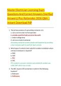 Master Electrician Licensing Exam Questions And Correct Answers &lpar;Verified Answers&rpar; Plus Rationales 2026 Q&A &vert; Instant Download Pdf