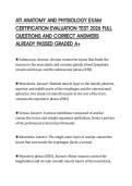 ATI ANATOMY AND PHYSIOLOGY EXAM CERTIFICATION EVALUATION TEST 2026 FULL QUESTIONS AND CORRECT ANSWERS ALREADY PASSED GRADED A&plus;