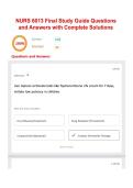 NURS 6013 Final Study Guide Questions and Answers with Complete Solutions