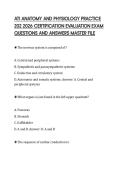 ATI ANATOMY AND PHYSIOLOGY PRACTICE 202 2026 CERTIFICATION EVALUATION EXAM QUESTIONS AND ANSWERS MASTER FILE