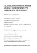 ATI ANATOMY AND PHYSIOLOGY PRACTICE 202 2026 COMPREHENSIVE TEST PAPER QUESTIONS WITH VERIFIED ANSWERS