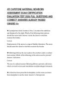 ATI CAPSTONE MATERNAL NEWBORN ASSESSMENT EXAM CERTIFICATION EVALUATION TEST 2026 FULL QUESTIONS AND CORRECT ANSWERS ALREADY PASSED GRADED A&plus;