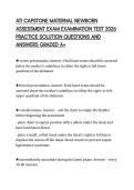 ATI CAPSTONE MATERNAL NEWBORN ASSESSMENT EXAM EXAMINATION TEST 2026 PRACTICE SOLUTION QUESTIONS AND ANSWERS GRADED A&plus;