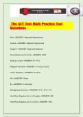 The ACT Test Math Practice Test Questions