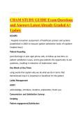 CHAM STUDY GUIDE Exam Questions and Answers Latest Already Graded A&plus; Update  