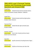 YMCA MCQ Level 3 Personal Training Anatomy and Physiology Exam Actual Questions and Answers 2026&period;docx