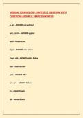MEDICAL TERMINOLOGY CHAPTER 1 &vert; 2026 EXAM WITH QUESTIONS AND WELL VERIFIED ANSWERS