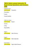 YMCA Swim Lesson Instructor V6 Exam Actual Questions and Answers 2026&period;docx