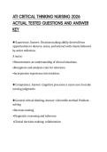 ATI CRITICAL THINKING NURSING 2026 ACTUAL TESTED QUESTIONS AND ANSWER KEY