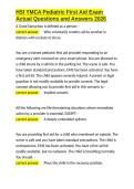 HSI YMCA Pediatric First Aid Exam Actual Questions and Answers 2026&period;docx