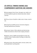 ATI CRITICAL THINKING NURSING 2026 COMPREHENSIVE QUESTIONS AND ANSWERS