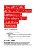 2026&sol;2027 AQA GCSE English Language & Literature&colon; Elite Examiner Test Bank & Grade 9 Cheat Sheet  