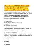 ONTARIO AUTO EXAM &lpar;RIBO&rpar; Exam Practice Questions with 100&percnt; Correct Answers Latest Versions Top Rated A&plus;&period;