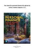 Personal Finance 9th Edition Test Bank by Arthur J&period; Keown &vert; Complete Questions & Verified Answers