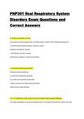PNP301 final Exam  Respiratory System Disorders Questions and Correct Answers