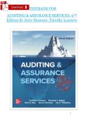 FULL TEST BANK For Auditing and Assurance Services&comma; 9th Edition By Timothy Louwers&comma; Penelope Bagley&comma; Verified Chapter's 1 - 12&comma; Complete Newest Version Updated A&plus;