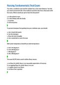  NURSING FUNDAMENTALS FINAL EXAM TEST BANK &vert; NEWEST ACTUAL EXAM COMPREHENSIVE QUESTIONS & ANSWERS