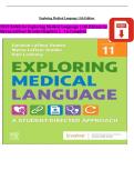 Test Bank for Exploring Medical Language&colon; A Student-Directed Approach&comma; 11th Edition by Myrna LaFleur Brooks&comma; Danielle LaFleur Brooks & Dale M&period; Levinsky &vert; Complete Chapters 1-16 &vert;  Questions & Answers with Detailed Rationales &vert; Medical Terminology Mastery