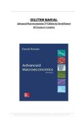 Solution Manual &ndash; Advanced Macroeconomics&comma; 5th Edition by David Romer &ndash; All Chapters Complete