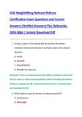 USA Weightlifting National Referee  Certification Exam Questions and Correct  Answers &lpar;Verified Answers&rpar; Plus Rationales  2026 Q&A &vert; Instant Download Pdf