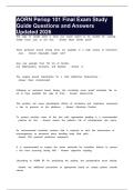 AORN Periop 101 Final Exam Study Guide Questions and Answers Updated 2026