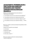 ATI MATERNAL NEWBORN EXAM 2 TEST PAPER 2026 COMPLETE QUESTIONS AND VERIFIED ANSWERS WITH RATIONALES GRADED A&plus;