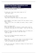 CEPN Final Exam Questions and Answers Updated 2026