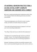 ATI MATERNAL NEWBORN PRACTICE FORM A 60 2026 ACTUAL SCRIPT COMPLETE QUESTIONS AND ANSWERS 100&percnt; CORRECT