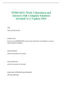 NURS 6013&colon; Week 1 Questions and Answers with Complete Solutions &lpar;Graded A&plus;&rpar; &vert; Update 2026