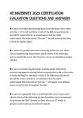 ATI MATERNITY 2026 CERTIFICATION EVALUATION QUESTIONS AND ANSWERS