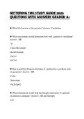 KETTERING TMC STUDY GUIDE 2026 QUESTIONS WITH ANSWERS GRADED A&plus;
