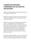 LEADERSHIP AND MANAGEMENT COMPREHENSIVE TEST 2026 QUESTIONS WITH SOLUTIONS