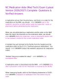 NC Medication Aide &lpar;Med Tech&rpar; Exam &lpar;Latest Version 2026&sol;2027&rpar; Complete  Questions & Verified Answers