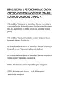 NSG552 EXAM 6 PSYCHOPHARMACOLOGY CERTIFICATION EVALUATION TEST 2026 FULL SOLUTION QUESTIONS GRADED A&plus;