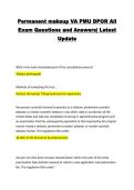 Permanent makeup VA PMU DPOR All Exam Questions and Answers&vert; Latest Update