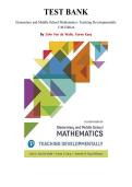 Test Bank for Elementary and Middle School Mathematics&colon; Teaching Developmentally 11th Edition by John Van de Walle&comma; Karen Karp&comma; Chapter 1-22 &vert; All Chapters
